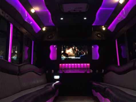 Pink Party Bus Interior