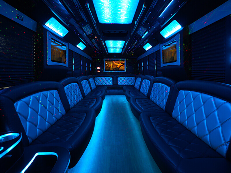 party buses with leather seating